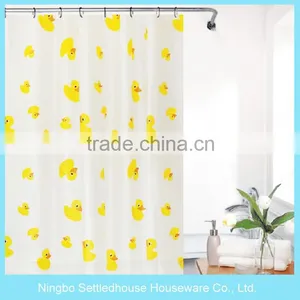 2016 Simple Curtain Design With Printing, Little Yellow Duck PEVA Shower Curtain thumbnail-1