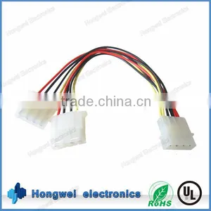For Hard Drive 5.08mm Pitch 4 Pin Male to Female 2 Way Splitter Internal Power Cable Lead Wire Harness thumbnail-1
