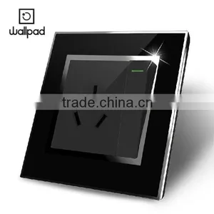 New Design Wallpad Black Waterproof Acrylic Glass 110~250V 1Gang Switch and Electric 3 Pin Austrilia Wall Socket thumbnail-5