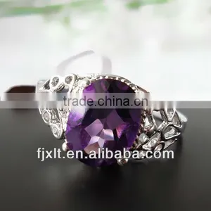 Hot Sale Fashionable 925 Sterling Silver Cheap Amethyst Ring thumbnail-1