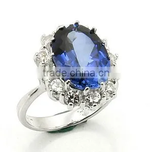 925 Silver Sappire CZ Ring Set Jewelry, Diana Ring, Kate Ring thumbnail-2