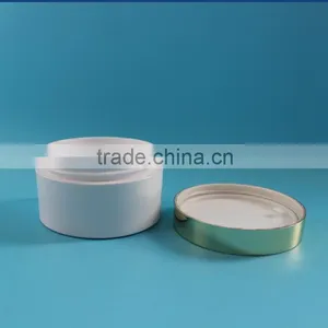 100ml 100g Empty White PET Plastic Cream Jar Container With Gold Aluminium Lid thumbnail-3