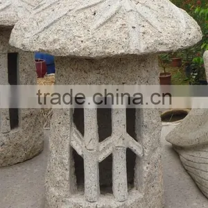 Item74 Yellow Bamboo Outdoor Garden Stone Lanterns thumbnail-1