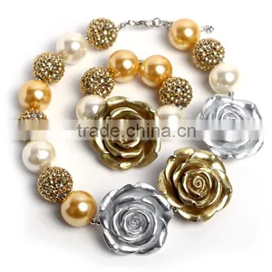 Latest Kids Bead Children Jewelry Set Baby Jewelry Set Bead Little Girl Necklace Bracelet Set thumbnail-3