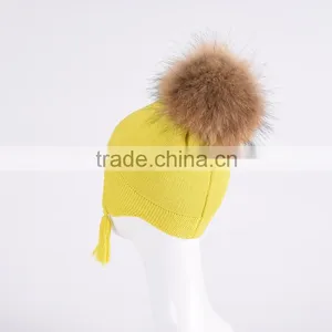 Wholesale Winter Baby Teenager Knit Earlap Beanie Hat With Tassles KZ160092 thumbnail-4