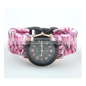 550 Paracord Bracelet With Watch, Paracord Bracelet With Firefighter, Paracord Bracelet With Logo thumbnail-1