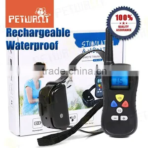 Super Simple Rechargeable Waterproof Remote Control Electric no Bark Dog Training Shock Collar thumbnail-1