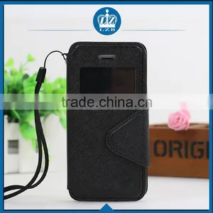 LZB Fashion Contrast Color Series View Windows Smart Leather Flip Case for Apple Iphone 5G thumbnail-2