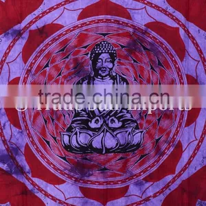 Hippie Boho Cotton Twin Buddha Meditation Lotus Wall Art Bohemian Wall Hanging Tapestry thumbnail-2