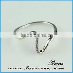 Wholesale Costume Jewelry Silver White Gold Zircon Ring Gold Plated thumbnail-1