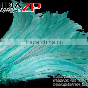 NO.1 Supplier CHINAZP Bulk Sale Selected Prime Quality Colored Light Lake Blue Fully Dyed Rooster Chicken Feathers thumbnail-4