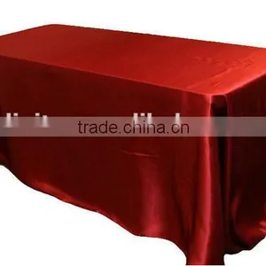 Rectangle Polyester Satin Table Cloth Table Skirt Overlay, Shining Satin Table Cloth thumbnail-1