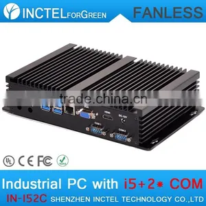 Industrail Grade Fanless IPC PC Computer With Intel i5 Processor 2 COM 4 USB3.0 1G RAM 16G SSD thumbnail-3