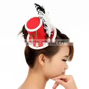 MYLOVE 9cm Red Feather Top Hat Fascinations Costumes Fascinator MLGM034 thumbnail-1