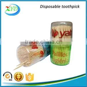 Harbin Toothpick Supplier Bamboo / Wooden Toothpicks Packed in Colorful Plastic Toothpick Bottle thumbnail-3