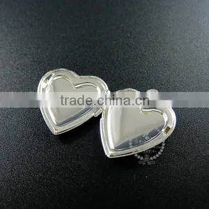 20MM Silver Plated Brass Lovers' Heart Locket Pendant Charm,vintage Heart Love Photo Locket 1132010 thumbnail-2