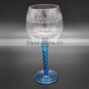Clear Goblet With Colored Stem thumbnail-1