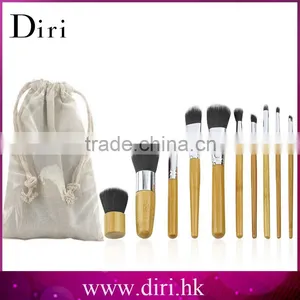 10 PCS Professional Pro Cosmetic Brush Set Bamboo Handle Synthetic Makeup Brushes Kit thumbnail-1