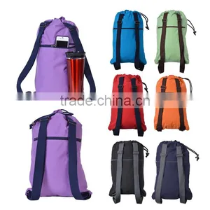 Wholesale Promotional Blank 100% Cotton Canvas Drawstring Backpack thumbnail-1
