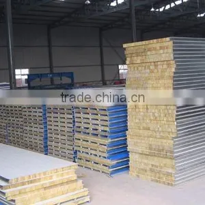 China High Quality Galvanized Color Steel Rock Wool Sandwich Panels thumbnail-3