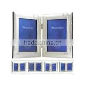 Silver Plated Metal Double Photo Frame For 2 4"x6" Photographs thumbnail-1