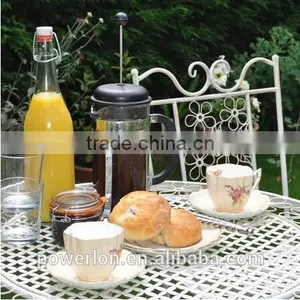 White Bistro Set With Foldable Table and Chairs thumbnail-4