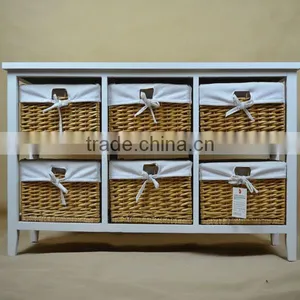 High Quality Modern Teak Wood Furniture With Wicker Baskets Wholesale thumbnail-1