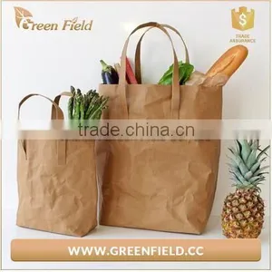 Tearproof Kraft Paper Shopping Handbag Popular in Japan Market thumbnail-1