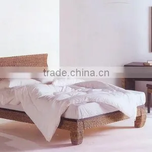2012 New Design Water Hyacinth Indoor Bed/wicker Wood Rattan Single Bed thumbnail-1