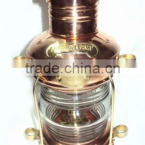 Nautical Ship Lantern, Antique Copper Lantern, Brass Ship Lanterns, Copper Outdoor Lantern, Copper Hurricane Lantern, thumbnail-2
