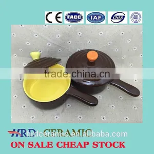 Wholesale Stocked Ceramic Soup Bowl With Silicone Lid and Handle thumbnail-1