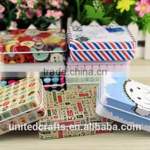New Small Storage Jars Rectangular Iron Tin Gift Jewelry Holder Storage Box 1Pcs thumbnail-1