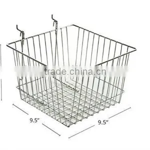 New 9.5" Wide Chrome Wire Basket for Pegboard/Slatwall Displays thumbnail-1