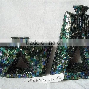 High Quality Green Color Glass Flower Pot thumbnail-2