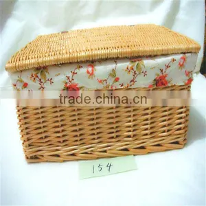 Handmade Wicker Storage Baskets With Lid thumbnail-1