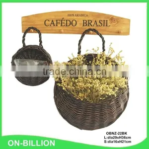 Handmade Decorative Garden Hanging Rattan Flower Basket thumbnail-4