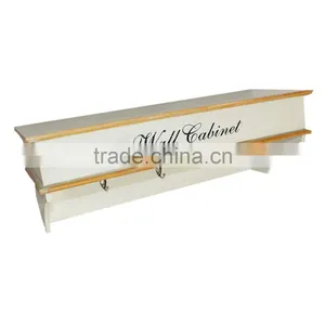 Home Decor Hanging Wall Shelf With Coat Hooks thumbnail-1