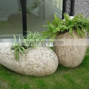 Large Stone Egg Flowerpot thumbnail-1