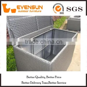 White And Grey Wicker Storage Box Rattan Furniture thumbnail-3