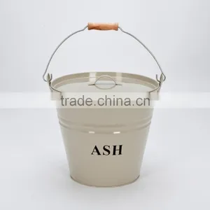 Fireplace Metal Ash/Coal Bucket With Shovel and Brush thumbnail-2