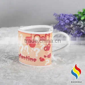 Heart Shape Ceramic Mug With Revolving Logo thumbnail-4