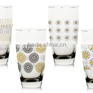 12oz 15oz Pure Gold Printing Holiday Drinking Glass Cup Water Glass Cup Beer Glass Mug Glass Tumbler thumbnail-2