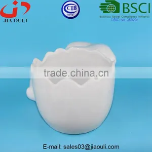 BSCI Audit Factory Dehua Porcelain Animal Flower Planters, White Ceramic Rabbit Plant Pots thumbnail-2