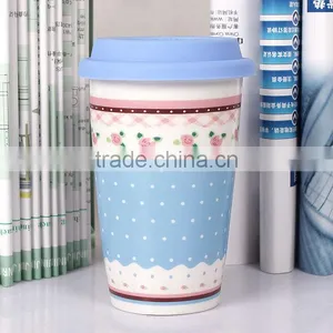 New Design Hot Selling Ceramic Mug With Silicone Lids and Sleeves With Customized Printing thumbnail-3