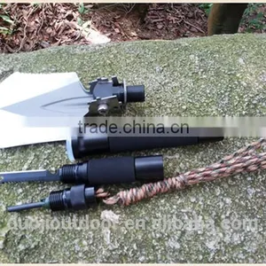 Durable Multi-use Outdoor Camping Accessories With Shovel Hoe Tactical Knife Fire Flint thumbnail-3