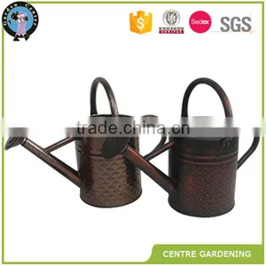 Antique Brass and Bright Brass Home and Garden Decorative Metal Flower Watering Can for Sale thumbnail-3