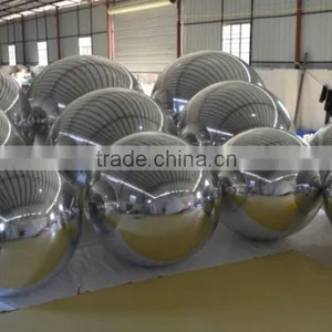 Inflatable Double Layer Inflatable Silver Mirror Ball/stage Display Decoration Ball for Sale thumbnail-3