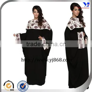 Flower Print Black Color Butterfly Style 2017 New Design Abaya thumbnail-1