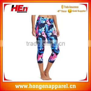 Hongen Apparel Professional Hot Transfer Women Rash Guard Yoga Pants Running Pants thumbnail-1