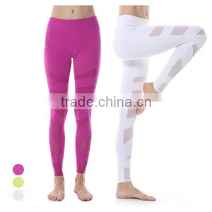 Plaid Sexy Mesh Polyester Spandex Yoga Pants thumbnail-1